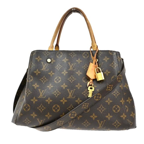 LOUIS VUITTON Montaigne MM 2Way Shoulder Bag Monogram Leather BN - Picture 1 of 15